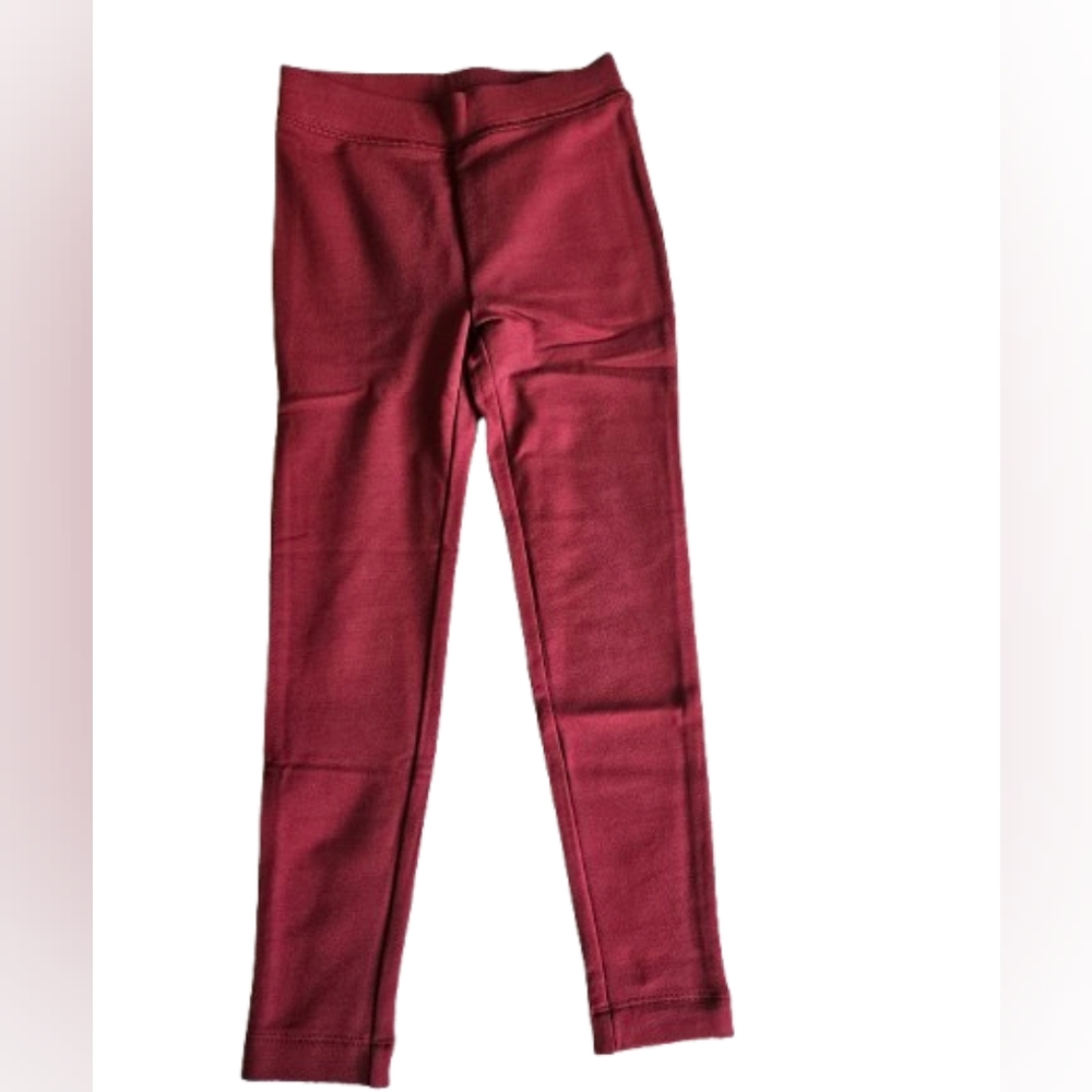Crewcuts Girls Cozy French Terry Leggings, 8, Burgundy - Picture 2 of 5